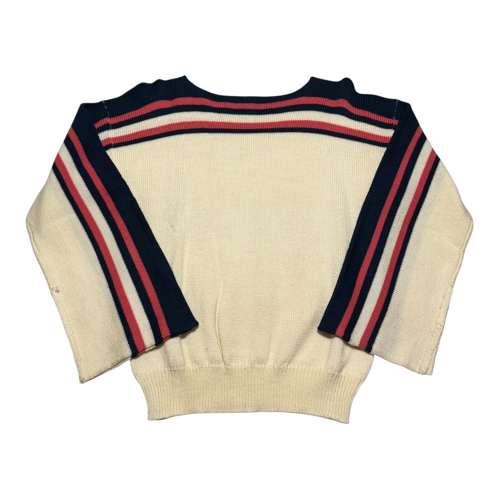 Vintage 70s 80s Picato Striped Wide Arm‎ Opening Sweater Women's Large